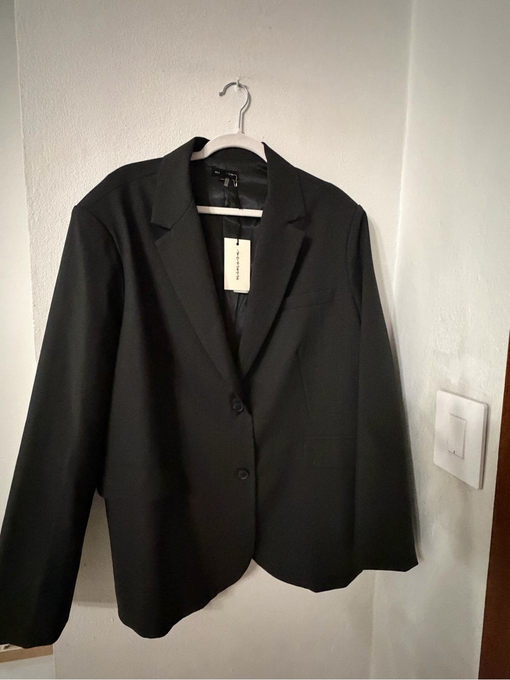Overslzed women Black Blazer - Two-Button Tailored Jacket